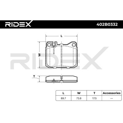 Bremsbeläge Satz RIDEX 402B0332 402B0332 - foto 8