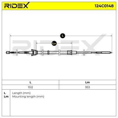 Seilzug, Feststellbremse RIDEX 124C0148 124C0148 - foto 6