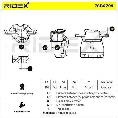 Bremssattel RIDEX 78B0709 78B0709 - foto 3