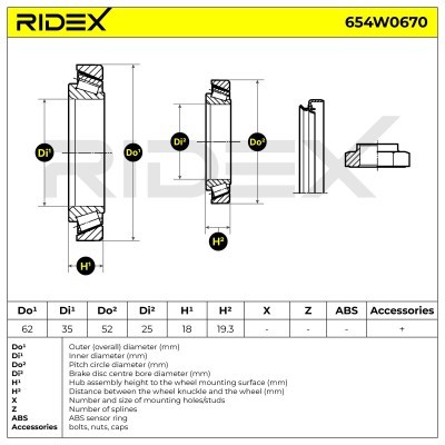 Radlager RIDEX 654W0670 654W0670 - foto 5