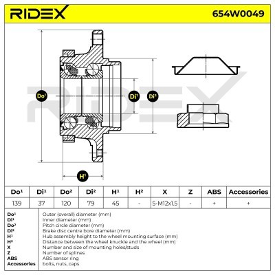 Radlager RIDEX 654W0049 654W0049 - foto 7