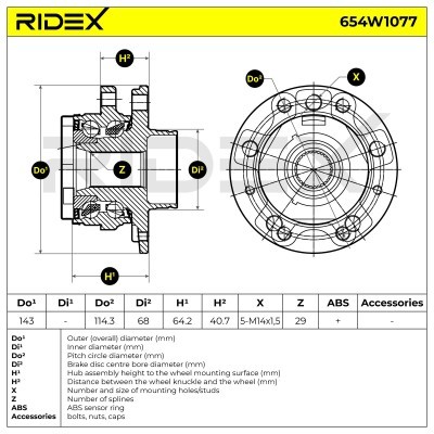Radlager RIDEX 654W1077 654W1077 - foto 5