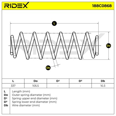 Fahrwerksfeder RIDEX 188C0868 188C0868 - foto 7