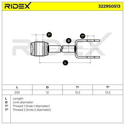 Stabilisator Stange RIDEX 3229S0513 3229S0513 - foto 5