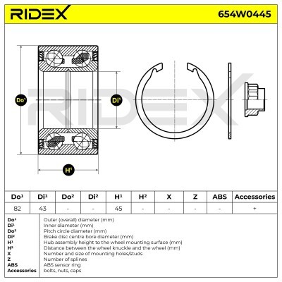Radlager RIDEX 654W0445 654W0445 - foto 2