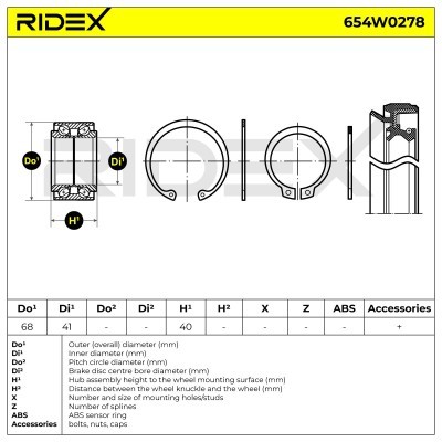 Radlager RIDEX 654W0278 654W0278 - foto 7