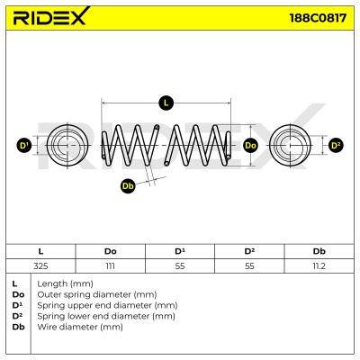 Fahrwerksfeder RIDEX 188C0817 188C0817 - foto 6