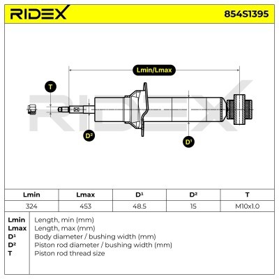 Stoßdämpfer RIDEX 854S1395 854S1395 - foto 6