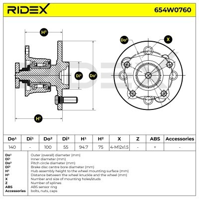 Radlager RIDEX 654W0760 654W0760 - foto 5