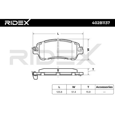 Bremsbeläge Satz RIDEX 402B1137 402B1137 - foto 6