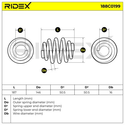 Fahrwerksfeder RIDEX 188C0199 188C0199 - foto 4