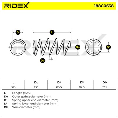 Fahrwerksfeder RIDEX 188C0638 188C0638 - foto 5