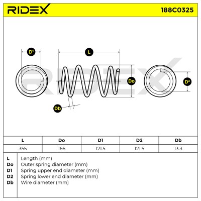 Fahrwerksfeder RIDEX 188C0325 188C0325 - foto 5