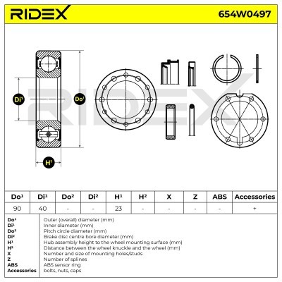 Radlager RIDEX 654W0497 654W0497 - foto 5