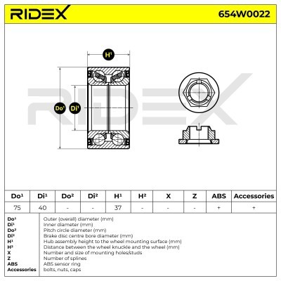 Radlager RIDEX 654W0022 654W0022 - foto 4