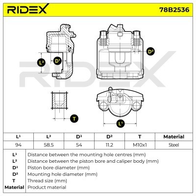 Bremssattel RIDEX 78B2536 78B2536 - foto 7