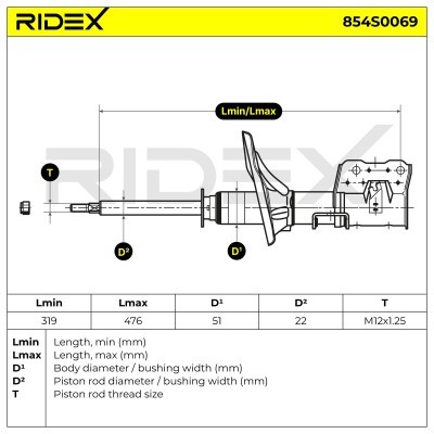 Stoßdämpfer RIDEX 854S0069 854S0069 - foto 6