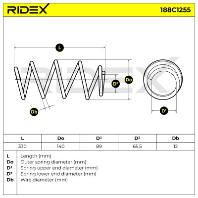 Fahrwerksfeder RIDEX 188C1255 188C1255 - foto 6