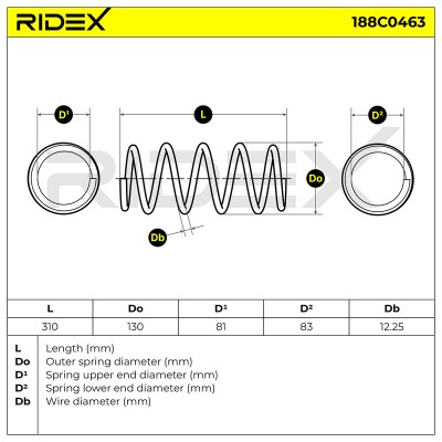 Fahrwerksfeder RIDEX 188C0463 188C0463 - foto 5