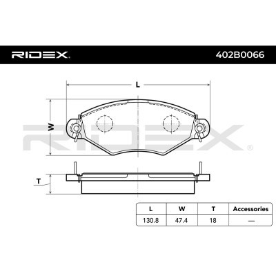 Bremsbeläge Satz RIDEX 402B0066 402B0066 - foto 3