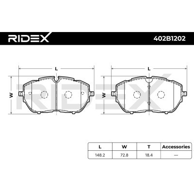 Bremsbeläge Satz RIDEX 402B1202 402B1202 - foto 6
