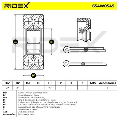 Radlager RIDEX 654W0549 654W0549 - foto 3