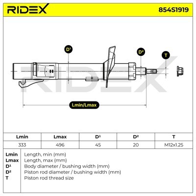 Stoßdämpfer RIDEX 854S1919 854S1919 - foto 7