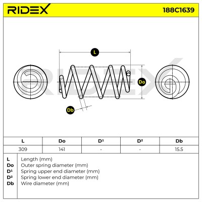 Fahrwerksfeder RIDEX 188C1639 188C1639 - foto 5