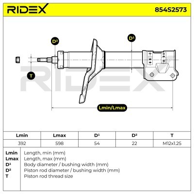 Stoßdämpfer RIDEX 854S2573 854S2573 - foto 8