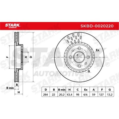 Bremsscheibe Stark SKBD-0020220 SKBD-0020220 - foto 3