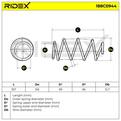Fahrwerksfeder RIDEX 188C0944 188C0944 - foto 4