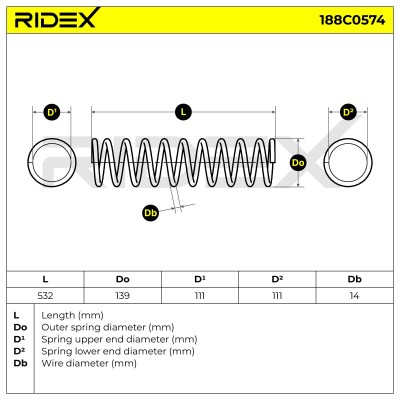 Fahrwerksfeder RIDEX 188C0574 188C0574 - foto 5