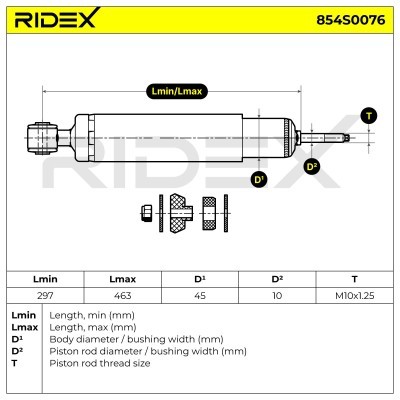 Stoßdämpfer RIDEX 854S0076 854S0076 - foto 4