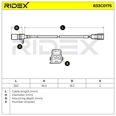 Impulsgeber, Kurbelwelle RIDEX 833C0175 833C0175 - foto 5