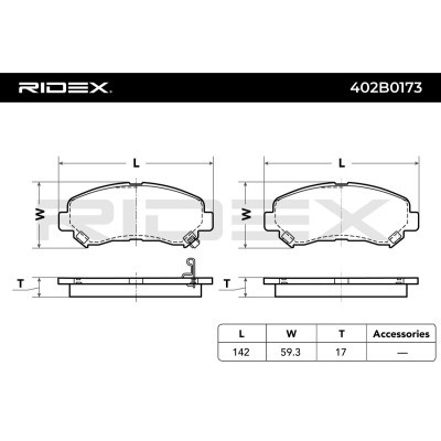 Bremsbeläge Satz RIDEX 402B0173 402B0173 - foto 3