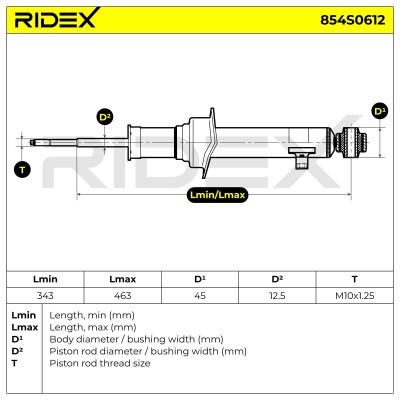 Stoßdämpfer RIDEX 854S0612 854S0612 - foto 8