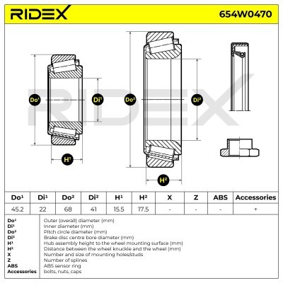 Radlager RIDEX 654W0470 654W0470 - foto 3