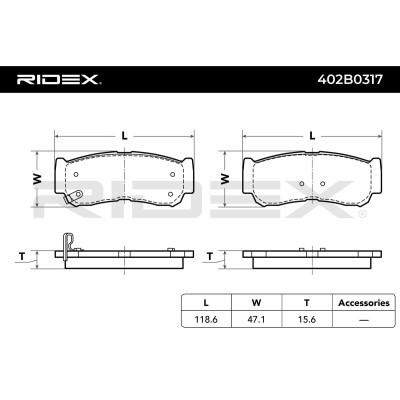 Bremsbeläge Satz RIDEX 402B0315 402B0315 - foto 7