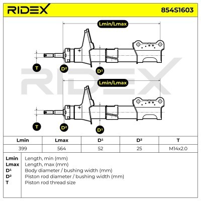 Stoßdämpfer RIDEX 854S1603 854S1603 - foto 5