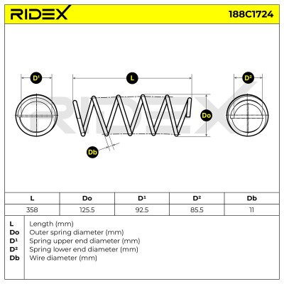Fahrwerksfeder RIDEX 188C1724 188C1724 - foto 4