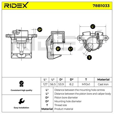 Bremssattel RIDEX 78B1033 78B1033 - foto 5