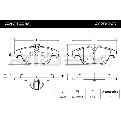 Bremsbeläge Satz RIDEX 402B0245 402B0245 - foto 3
