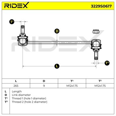 Stabilisator Stange RIDEX 3229S0617 3229S0617 - foto 6