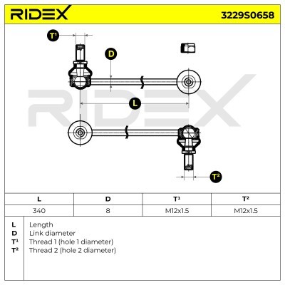 Stabilisator Stange RIDEX 3229S0658 3229S0658 - foto 5