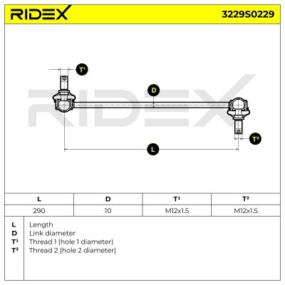 Stabilisator Stange RIDEX 3229S0229 3229S0229 - foto 5