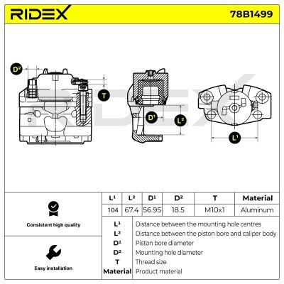 Bremssattel RIDEX 78B1499 78B1499 - foto 6