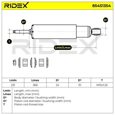 Stoßdämpfer RIDEX 854S1354 854S1354 - foto 8