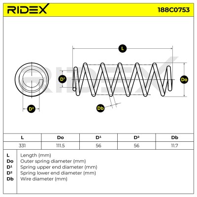 Fahrwerksfeder RIDEX 188C0753 188C0753 - foto 4