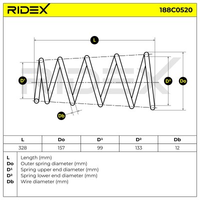 Fahrwerksfeder RIDEX 188C0520 188C0520 - foto 4