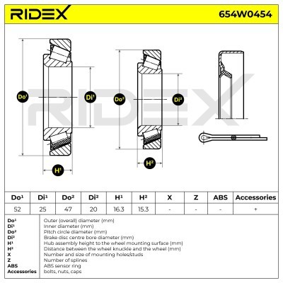 Radlager RIDEX 654W0454 654W0454 - foto 4